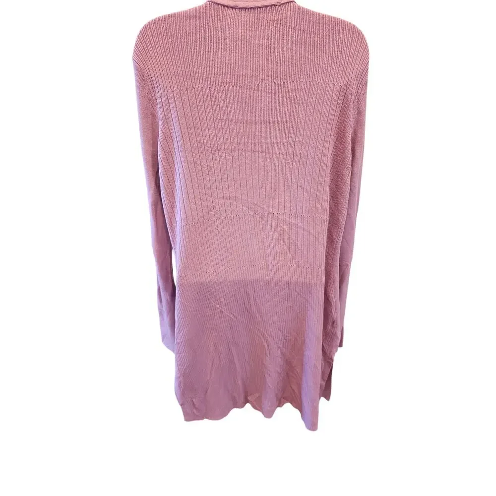 WHBM blush pink heavy knit open office teacher cardigan sz XL minimalist winter